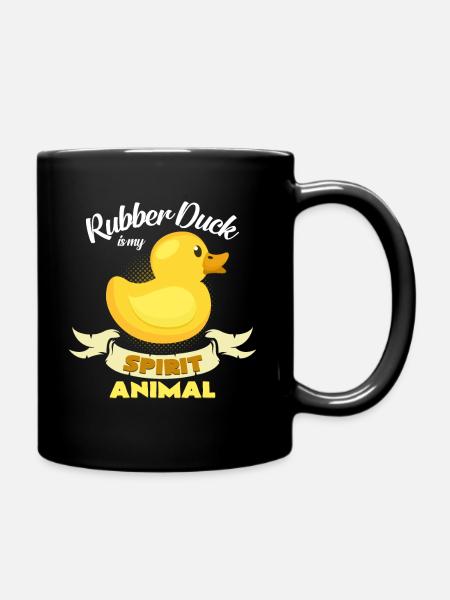 Gummiente - Tasse einfarbig - Schwarz