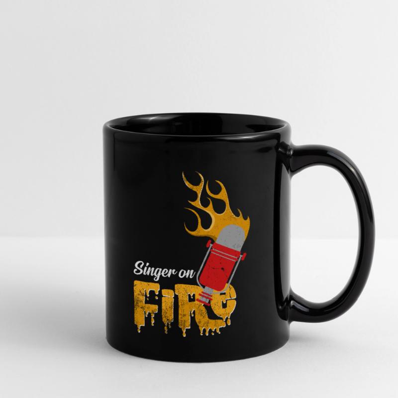 Singer On Fire Microphone Musical Gift Idea Full Colour Mug