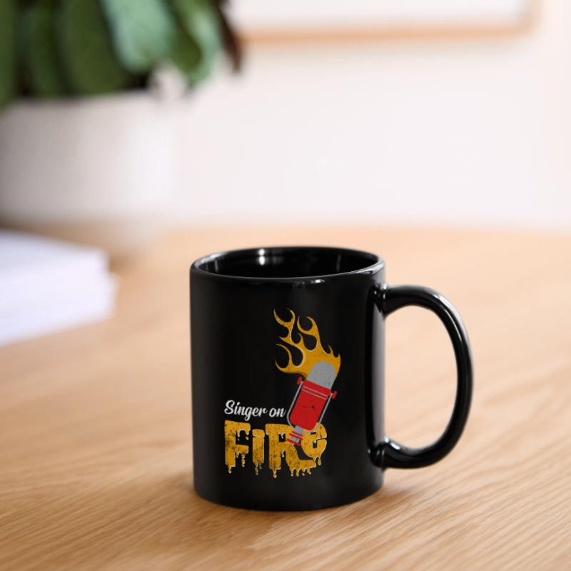 Singer On Fire Microphone Musical Gift Idea Full Colour Mug