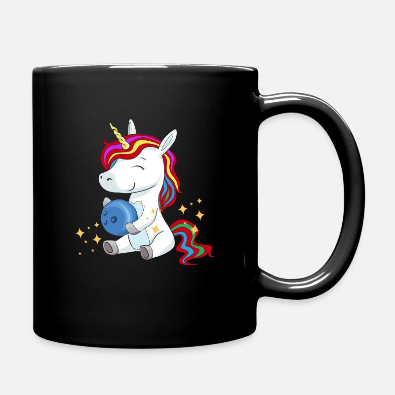Bowling Unicorn Unicorn Comic Glitter Sweet Gift - Mug uni - noir