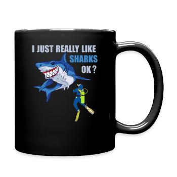 Divers Sharks Dive Sharks Diver Gifts Shirt - Full Colour Mug - black - Right