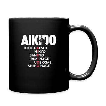 Aikido - Tasse einfarbig - Schwarz - Rechts