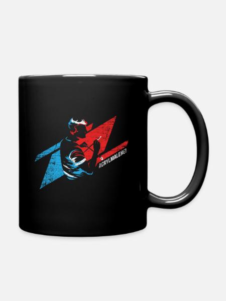Acrylmalerei - Tasse einfarbig - Schwarz