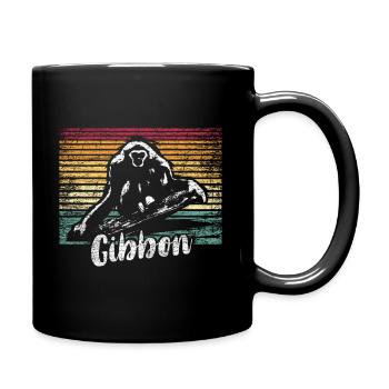 Gibbon Geschenk - Tasse einfarbig - Schwarz - Rechts