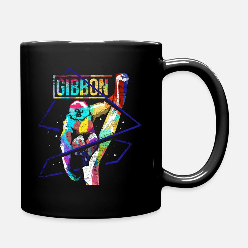 Gibbon polygon - Full Colour Mug - black