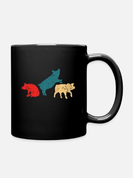 Schwein - Tasse einfarbig - Schwarz