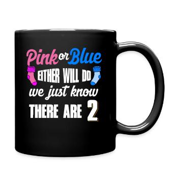 Pregnant mom twins - Full Colour Mug - black - Right