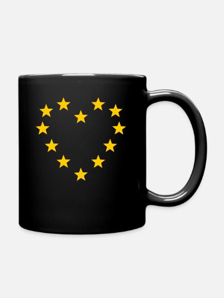 Europe EU Heart 12 étoiles Union Européenne - Mug uni - noir