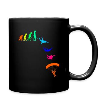 Parachute Parachuting Skydiving - Full Colour Mug - black - Right
