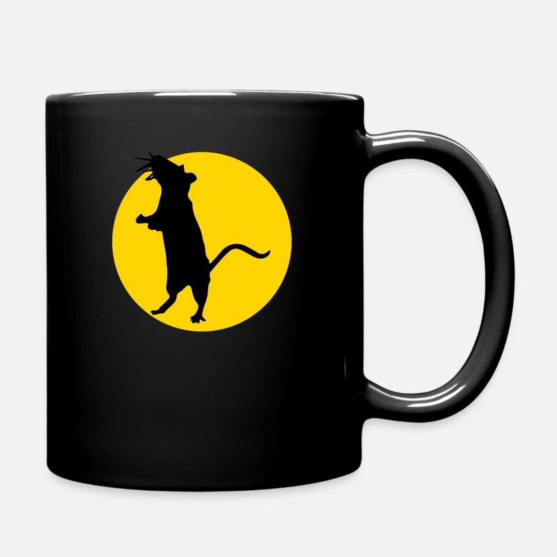 rat and moon - Full Colour Mug - black