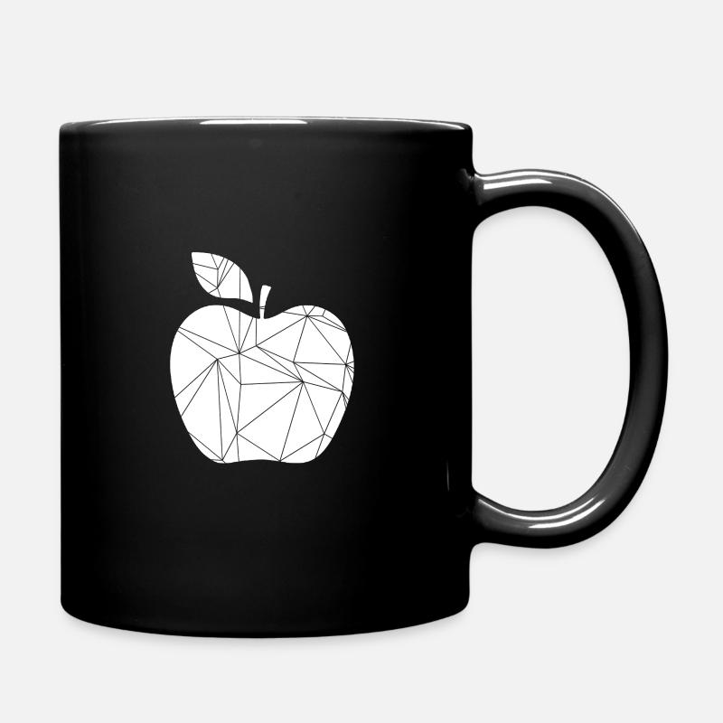 Geometrischer Apfel - Tasse einfarbig - Schwarz