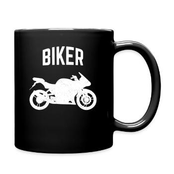 Biker Motorcycle Motorcyclist - Full Colour Mug - black - Right
