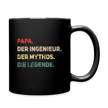 Vaterschaft Ingenieur Papa Mythos Legende Papaw - Tasse einfarbig - Schwarz - Rechts