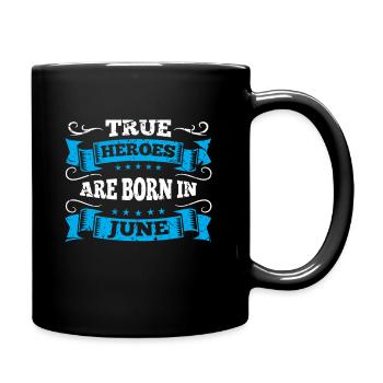 Anniversaire juin vrais héros en juin Grunge - Mug uni - noir - Droite