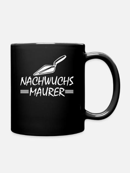 Lustiges Geschenk MAURER - NACHWUCHSMAURER - Tasse einfarbig - Schwarz