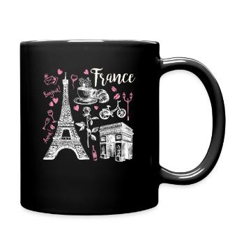 Frankreich Symbole Eiffelturm - Tasse einfarbig - Schwarz - Rechts