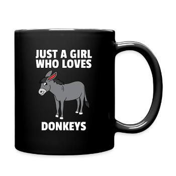Esel Lustiger Süßer Tierliebe Hausesel Geschenk - Tasse einfarbig - Schwarz - Rechts