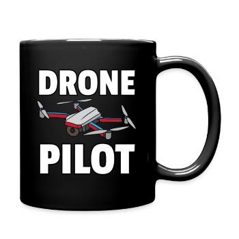 Drohne Pilot Modellflugzeug Flug Fliegen Geschenk - Tasse einfarbig - Schwarz - Rechts