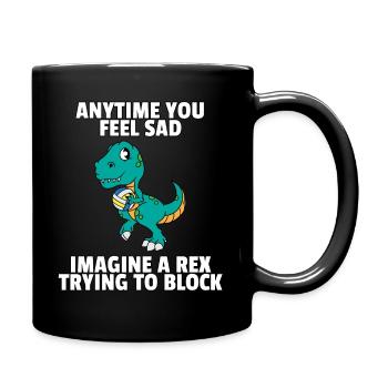 Dinosaurier Volleyball Spieler Dino Süßer Geschenk - Tasse einfarbig - Schwarz - Rechts