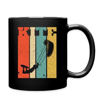 Retro Kitesurf Kitesurfing Kitesurfer - Mug uni - noir - Droite