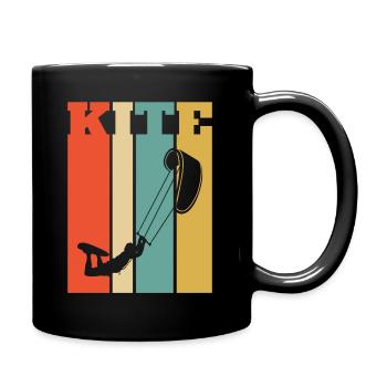 Kiteboarder de style rétro; Kitesurf - Mug uni - noir - Droite