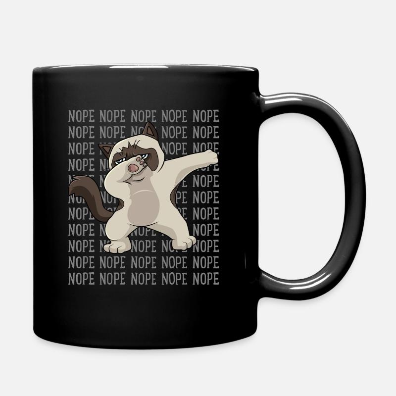 Dabbing Nope chat T-shirt dansant chat T-shirt - Mug uni - noir