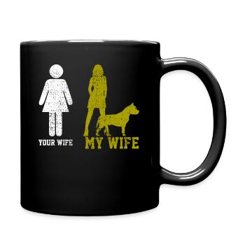 Meine Frau deine Frau Stafford - Tasse einfarbig - Schwarz - Rechts
