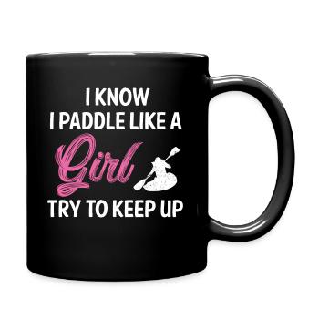 Kajakfahren paddeln Girl - Tasse einfarbig - Schwarz - Rechts