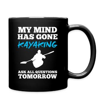 Kajakfahren paddeln - Tasse einfarbig - Schwarz - Rechts