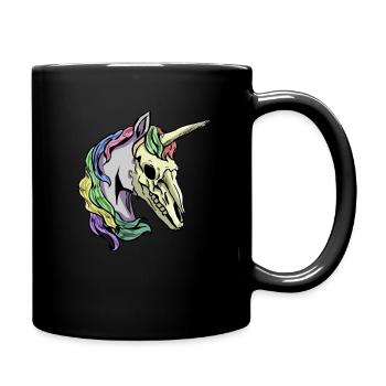 cool creepy unicorn skull skeleton - Full Colour Mug - black - Right