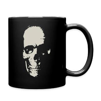 Halloween Skull In The Shadow - Full Colour Mug - black - Right