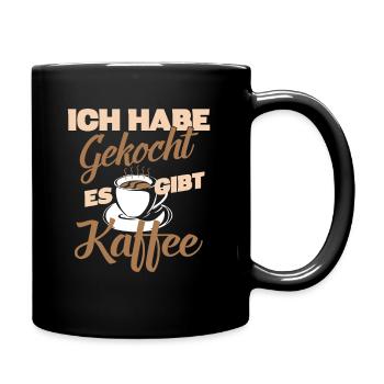 Kaffee Koffein Becher Morgen - Tasse einfarbig - Schwarz - Rechts