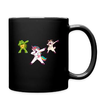 Dab Dabbing Cadeau de tortue de chèvre Licorne - Mug uni - noir - Droite
