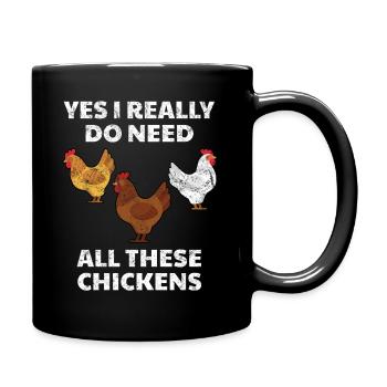 Funny Chicken Farmer - Full Colour Mug - black - Right