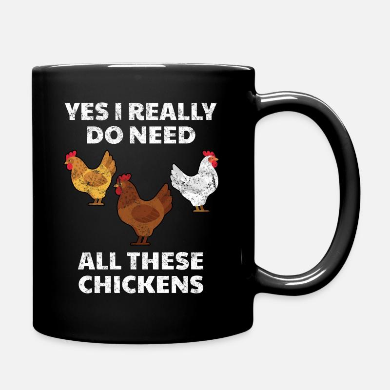 Funny Chicken Farmer - Full Colour Mug - black