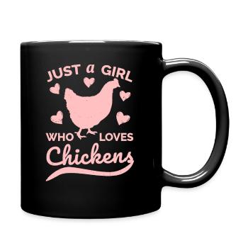 Chicken Design for Women Girls, Chicken Farmers - Full Colour Mug - black - Right