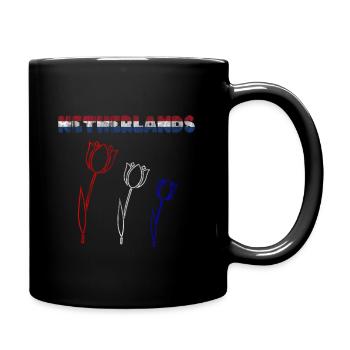 Tulipes néerlandaises - Mug uni - noir - Droite