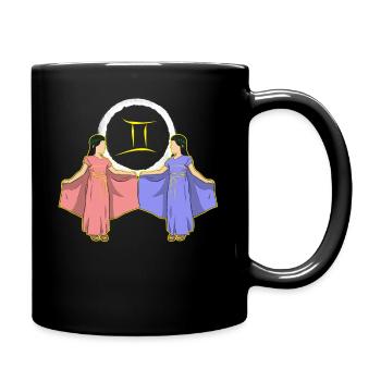 Sternzeichen Zwilling Gemini - Tasse einfarbig - Schwarz - Rechts