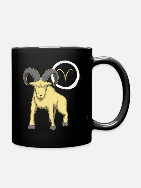 Sternzeichen Widder Aries - Tasse einfarbig - Schwarz