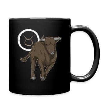 Sternzeichen Stier Taurus - Tasse einfarbig - Schwarz - Rechts