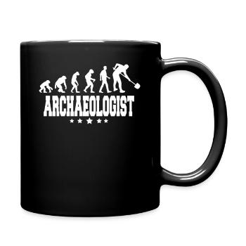 evolution of archaeologist - Full Colour Mug - black - Right