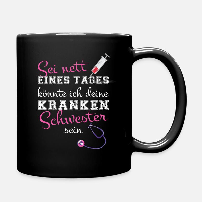 cooles Krankenschwester Spritze Geschenk - Tasse einfarbig - Schwarz