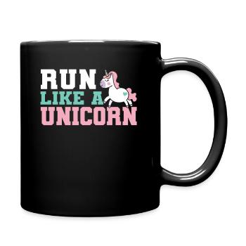 Un cadeau de course jogging coureur jogging licorne - Mug uni - noir - Droite