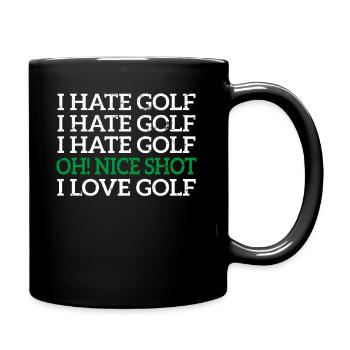Golf golfen - Tasse einfarbig - Schwarz - Rechts