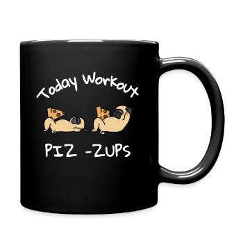 Pug pizza - Mug uni - noir - Droite