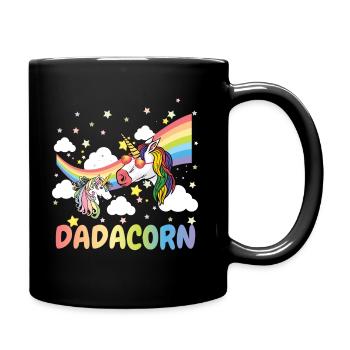 Père papa licorne Dadacorn - Mug uni - noir - Droite