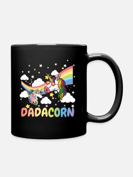 Père papa licorne Dadacorn - Mug uni - noir