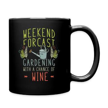 Hobby Gärtner Wochenende Wein - Tasse einfarbig - Schwarz - Rechts