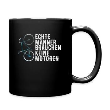 Anti gegen E-Bike Fahrrad Radfahren - Tasse einfarbig - Schwarz - Rechts