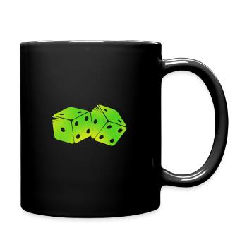 Cadeau d'icône verte dés - Mug uni - noir - Droite